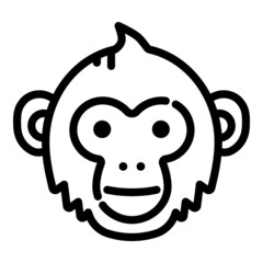 Monkey Face Flat Icon Isolated On White Background