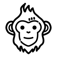 Monkey Face Flat Icon Isolated On White Background