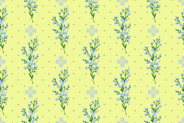 Vector design of a yellow floral seamless pattern for wallpapers and backgrounds