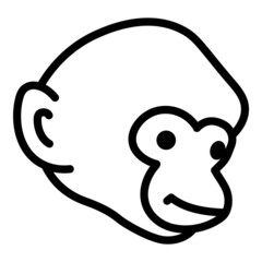 Monkey Head Flat Icon Isolated On White Background