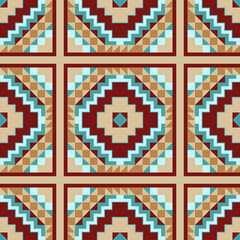Mexican design in a seamless repeat tile pattern  - Vector Illustration