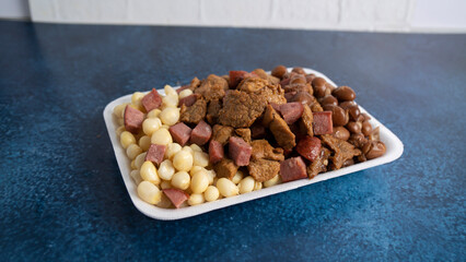 plate with beef