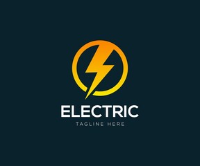 Lightning, electric power vector logo design element. Energy and thunder electricity symbol concept.
