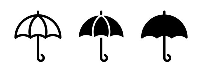 Flat umbrella. Set of black umbrellas. Vector clipart isolated on white background. © graphic_arts