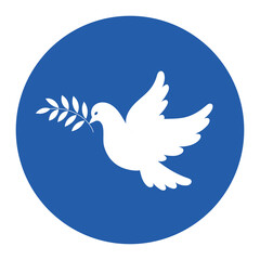 Dove of peace on blue background. The concept of peace. Vector illustration for your design.