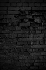 Old brick wall texture. Black grunge background