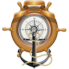 Rudder Compass Anchor