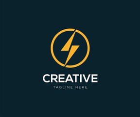 Lightning bolt logo design. Electricity Logo Template. Letter s logo design.