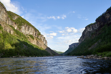 Riverbank of the Alta River in Norway - one of the best salmon rivers in Norway