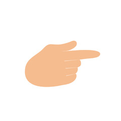 Pointing gesture. Hand with forefinger extended. Vector flat illustration