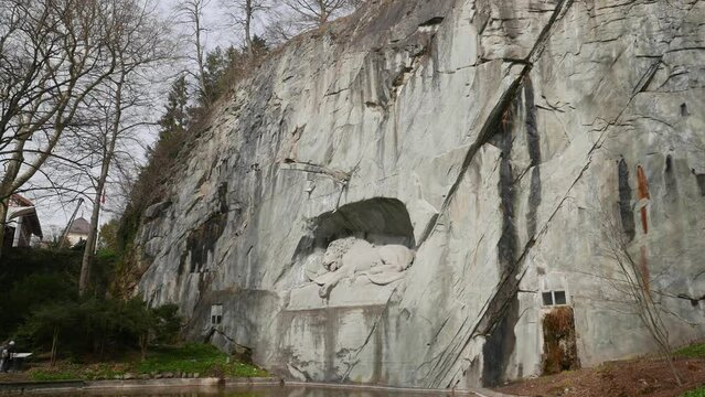 Dying Lion or Lion of Lucerne Monument in Lucerne, Switzerland