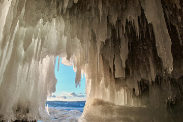 View inside of ice grotto