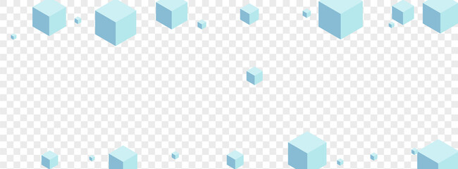 Grey Block Background Transparent Vector. Cubic Group Template. Blue Box Spatial Illustration. Random Design. Gray Shape Square.