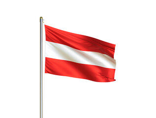 Fototapeta na wymiar Austria national flag waving in isolated white background. Austria flag. 3D illustration