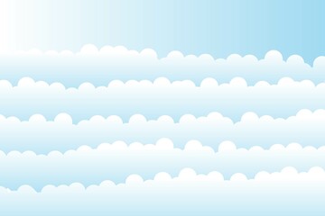 Blue sky with clouds background. Vector illustration.