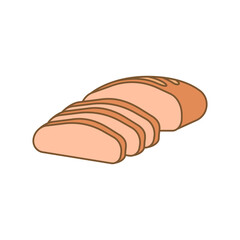 Bread Icon On Transparent Background.

