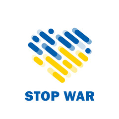 ogo in the form of a heart no war in ukraine. Heart symbolizing Ukraine.