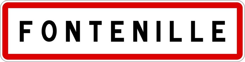 Panneau entrée ville agglomération Fontenille / Town entrance sign Fontenille