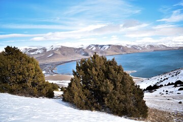 snow covered mountains