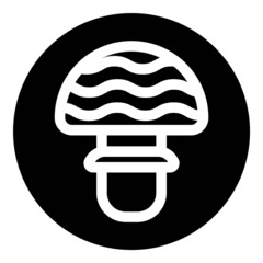  Poisonous Mushroom  Flat Icon Isolated On White Background