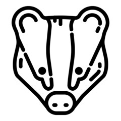 Badger Flat Icon Isolated On White Background