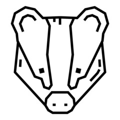 Badger Flat Icon Isolated On White Background