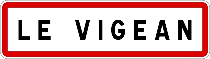 Panneau entrée ville agglomération Le Vigean / Town entrance sign Le Vigean