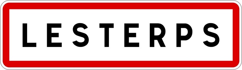 Panneau entrée ville agglomération Lesterps / Town entrance sign Lesterps