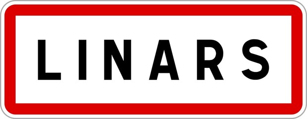 Panneau entrée ville agglomération Linars / Town entrance sign Linars