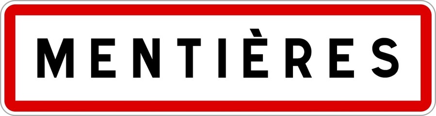 Panneau entrée ville agglomération Mentières / Town entrance sign Mentières