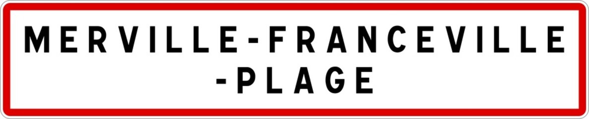 Panneau entrée ville agglomération Merville-Franceville-Plage / Town entrance sign Merville-Franceville-Plage