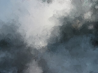 Abstract gray and light gray oil painting background with brush strokes. High resolution full frame digital oil painting. Painting done by me.