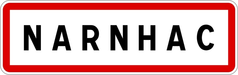 Panneau entrée ville agglomération Narnhac / Town entrance sign Narnhac