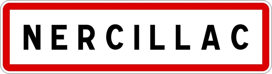 Panneau entrée ville agglomération Nercillac / Town entrance sign Nercillac