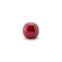 Photo of red cherries isolated on white background