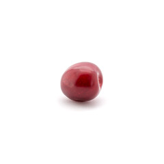Photo of red cherries isolated on white background