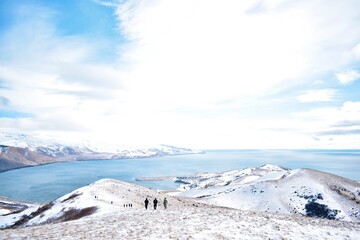 snow covered mountains