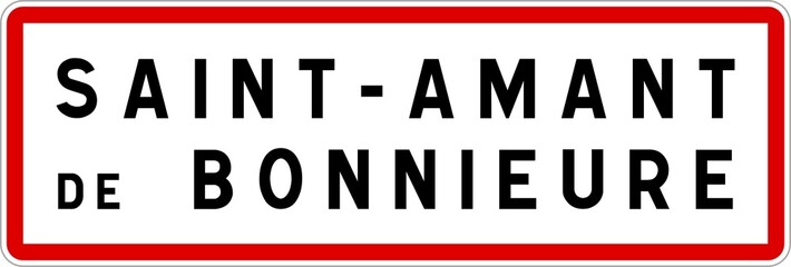 Panneau entrée ville agglomération Saint-Amant-de-Bonnieure / Town entrance sign Saint-Amant-de-Bonnieure