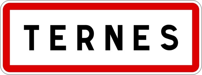 Panneau entrée ville agglomération Ternes / Town entrance sign Ternes