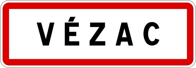 Panneau entrée ville agglomération Vézac / Town entrance sign Vézac
