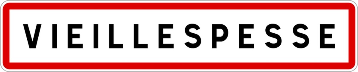 Panneau entrée ville agglomération Vieillespesse / Town entrance sign Vieillespesse