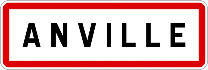 Panneau entrée ville agglomération Anville / Town entrance sign Anville