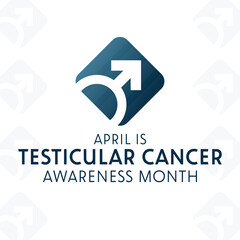 April is Testicular Cancer Awareness Month. Vector illustration. Holiday poster.