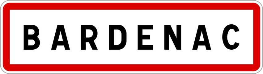 Panneau entrée ville agglomération Bardenac / Town entrance sign Bardenac