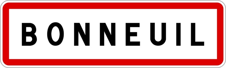 Panneau entrée ville agglomération Bonneuil / Town entrance sign Bonneuil