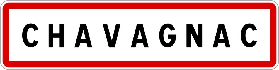 Panneau entrée ville agglomération Chavagnac / Town entrance sign Chavagnac