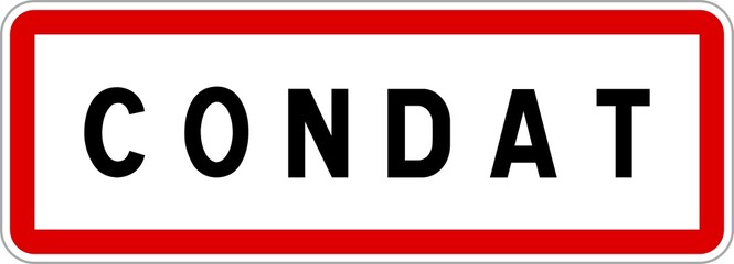 Panneau entrée ville agglomération Condat / Town entrance sign Condat