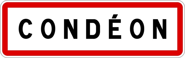 Panneau entrée ville agglomération Condéon / Town entrance sign Condéon