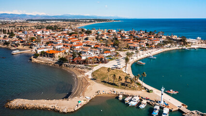 Aerial view of Side. It is small resort town in Turkey