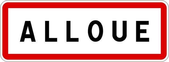 Panneau entrée ville agglomération Alloue / Town entrance sign Alloue